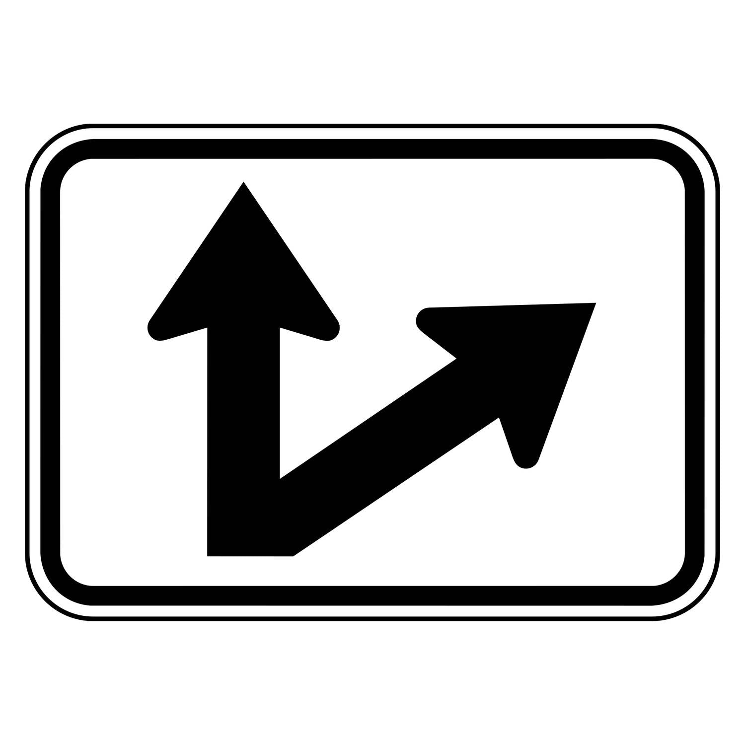 Diagonal Right and Up Arrow Plaque M6-7R