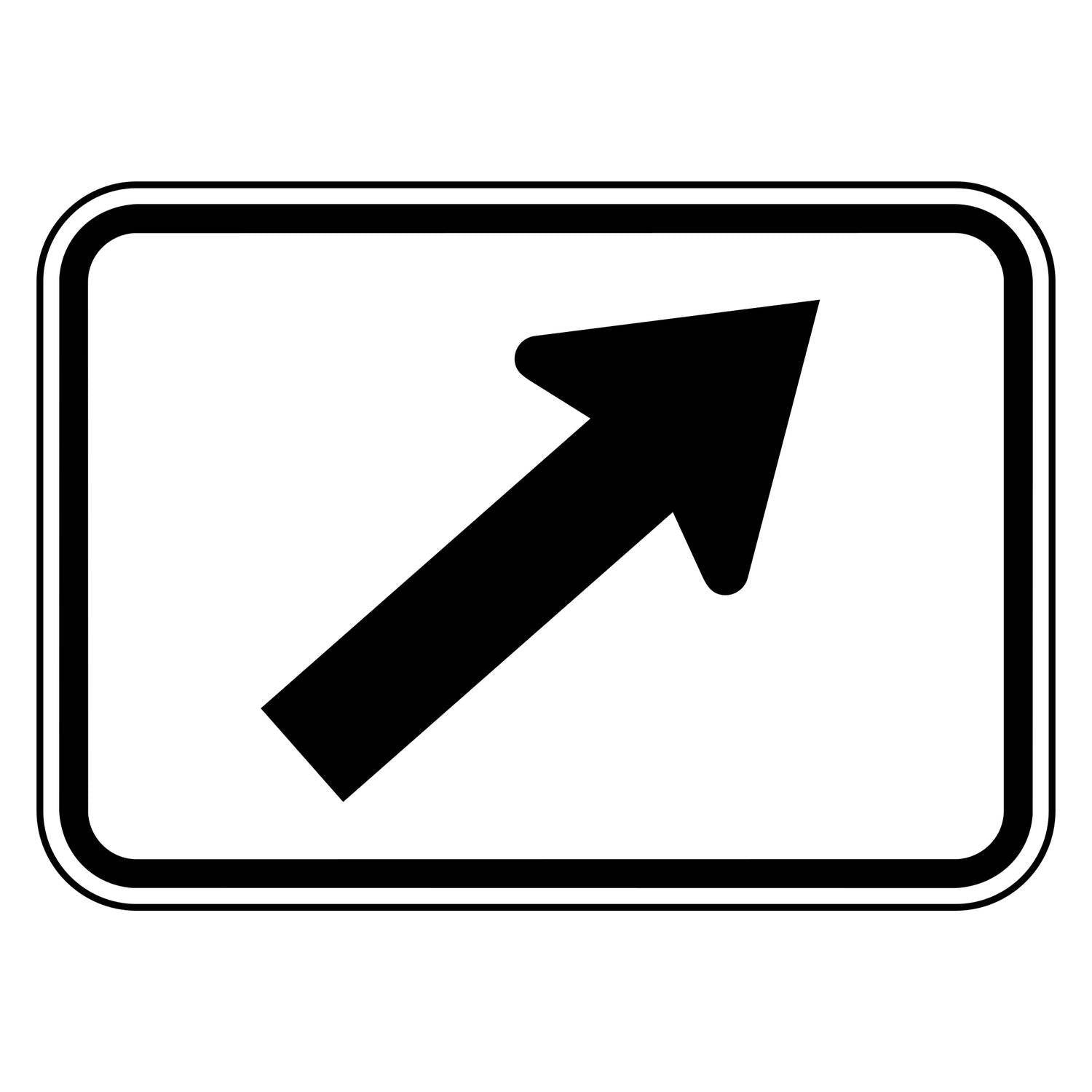 Diagonal Up Right Arrow Plaque M6-2R