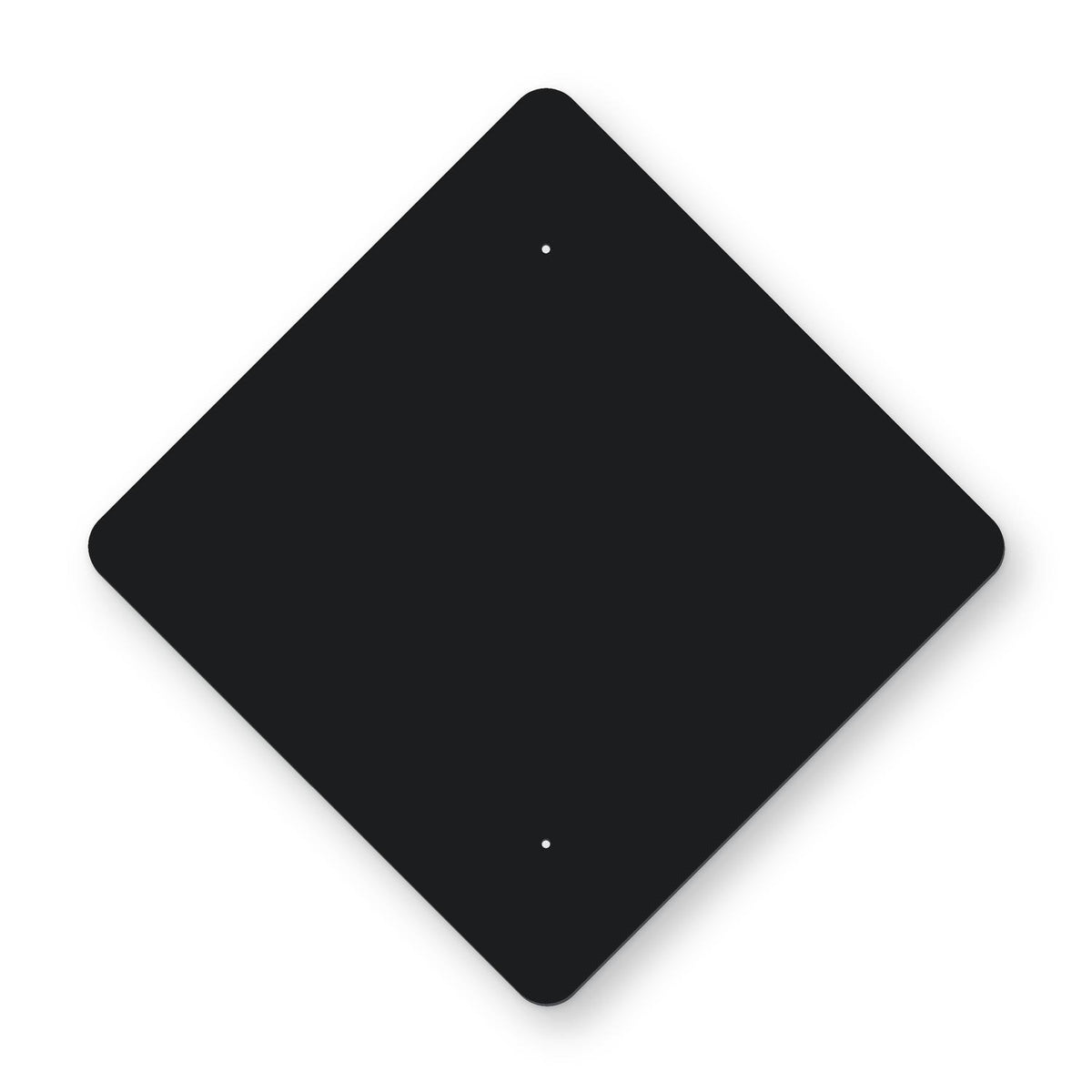 Diamond Aluminum Sign Frame - black diamond plate with 2 holes that line up with a 24 in diamond warning sign