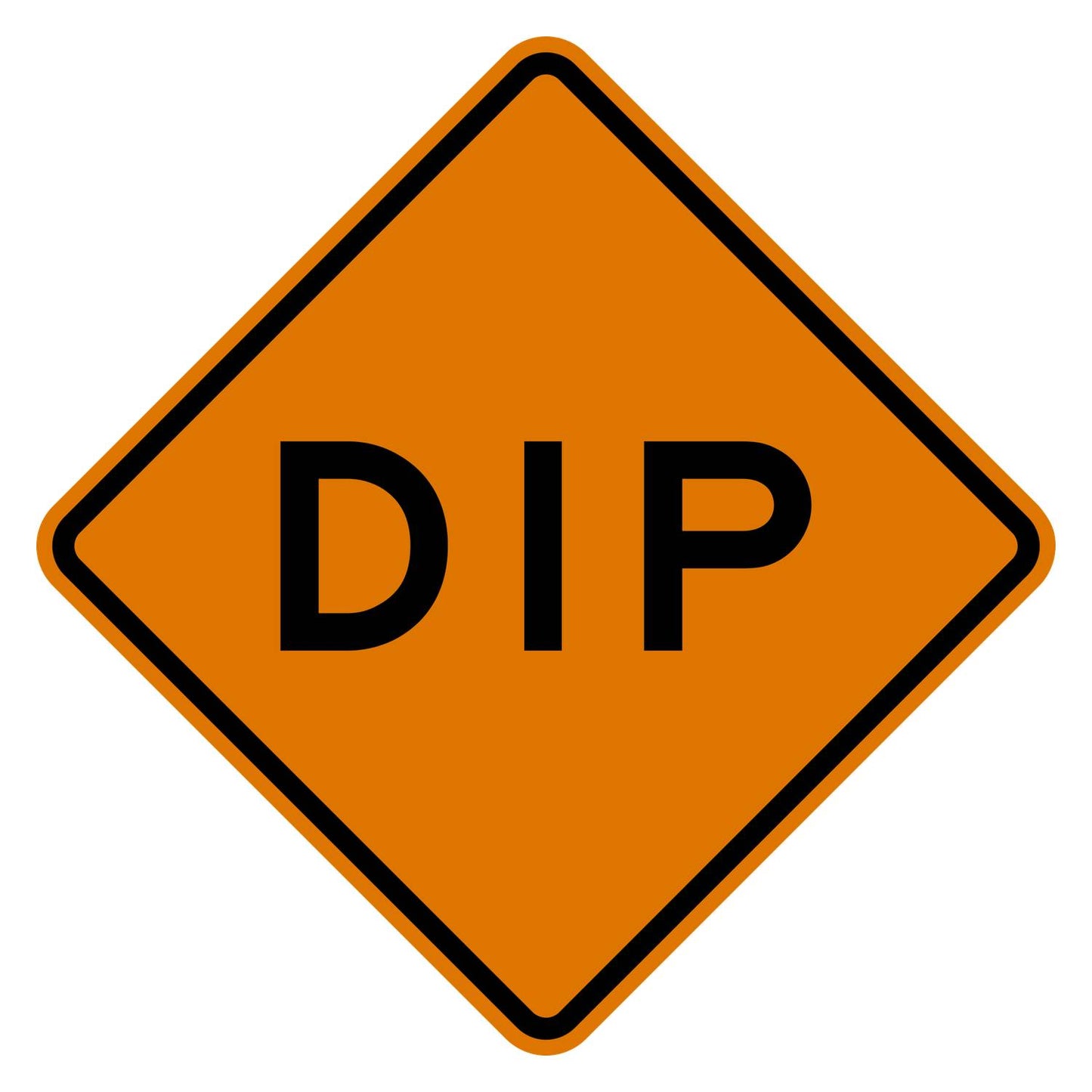 Dip Construction Sign W8-2