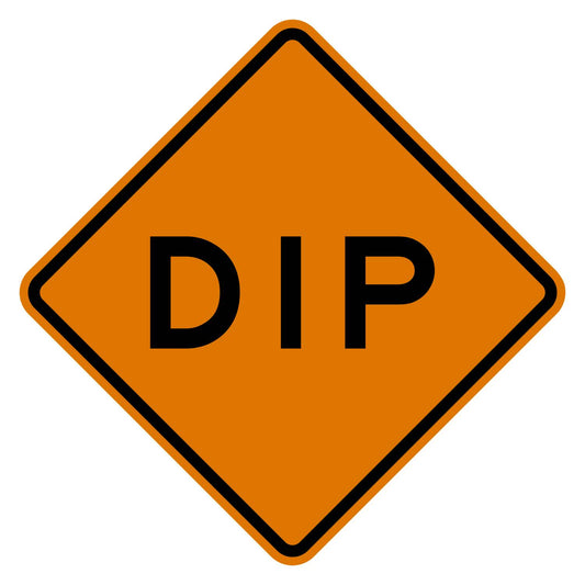 Dip Construction Sign W8-2