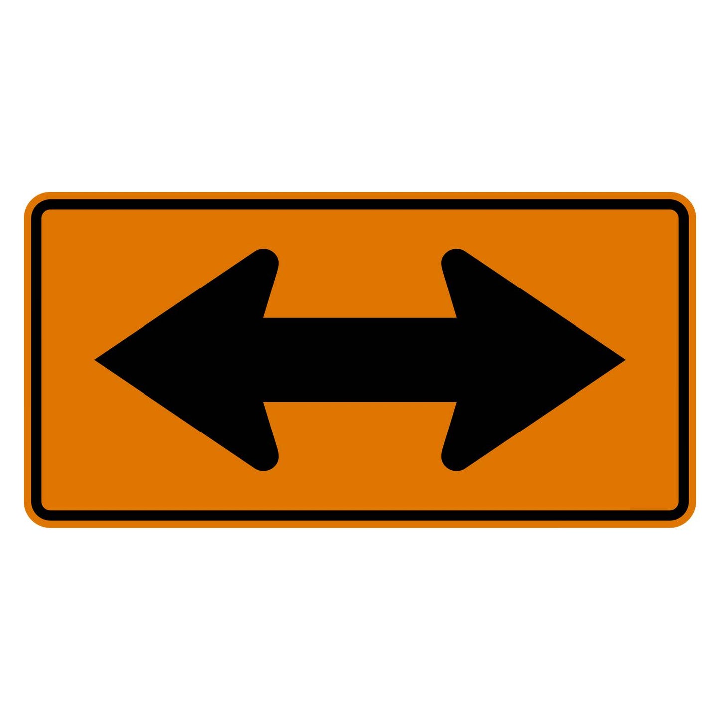 Double Arrow Construction Sign W1-7