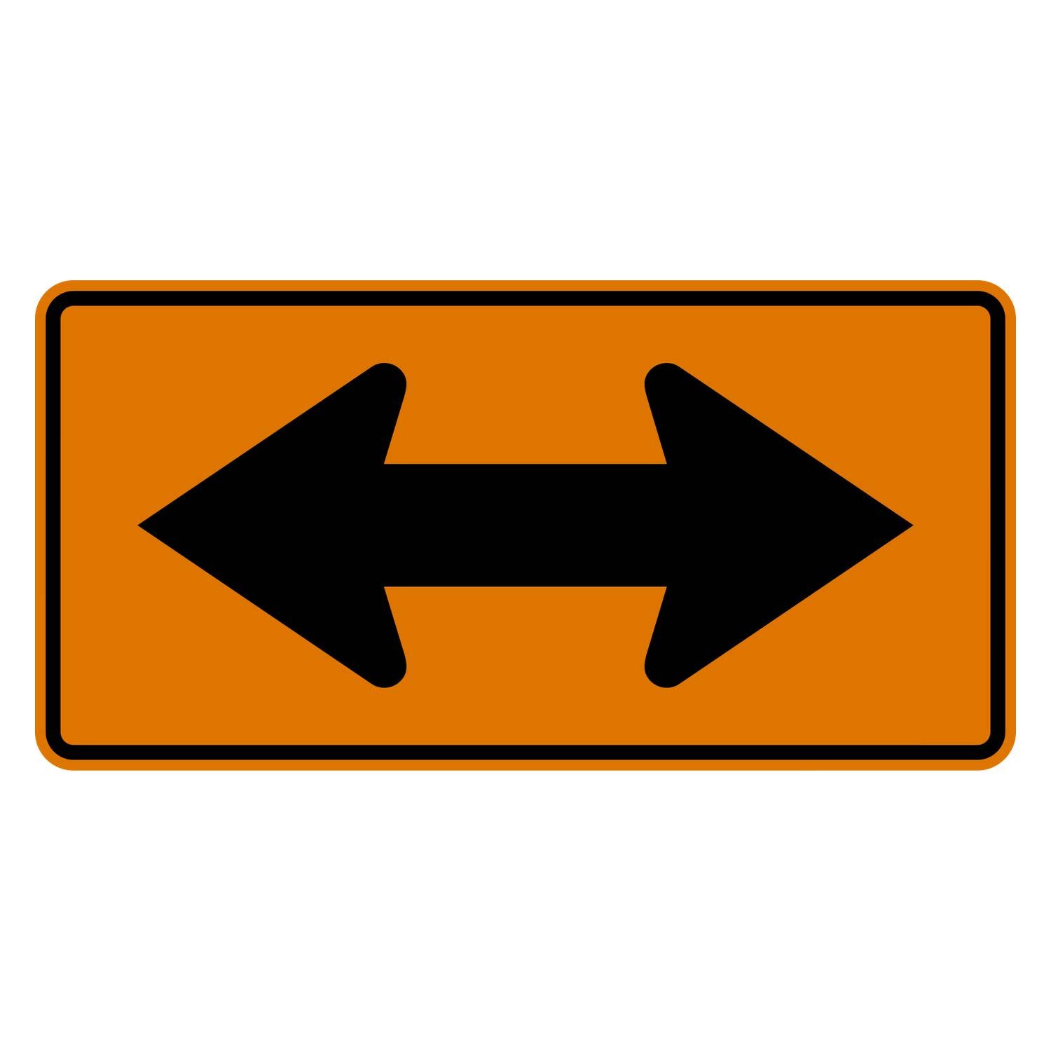 Double Arrow Construction Sign W1-7