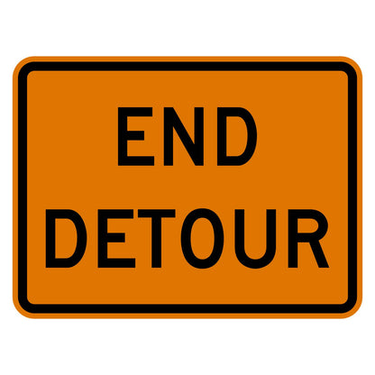 End Detour Sign M4-8a - orange horizontal rectangle sign reading END DETOUR in black