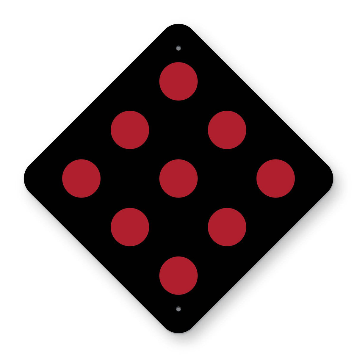 End of Road Marker OM4-2 - black diamond with nine red reflective dots