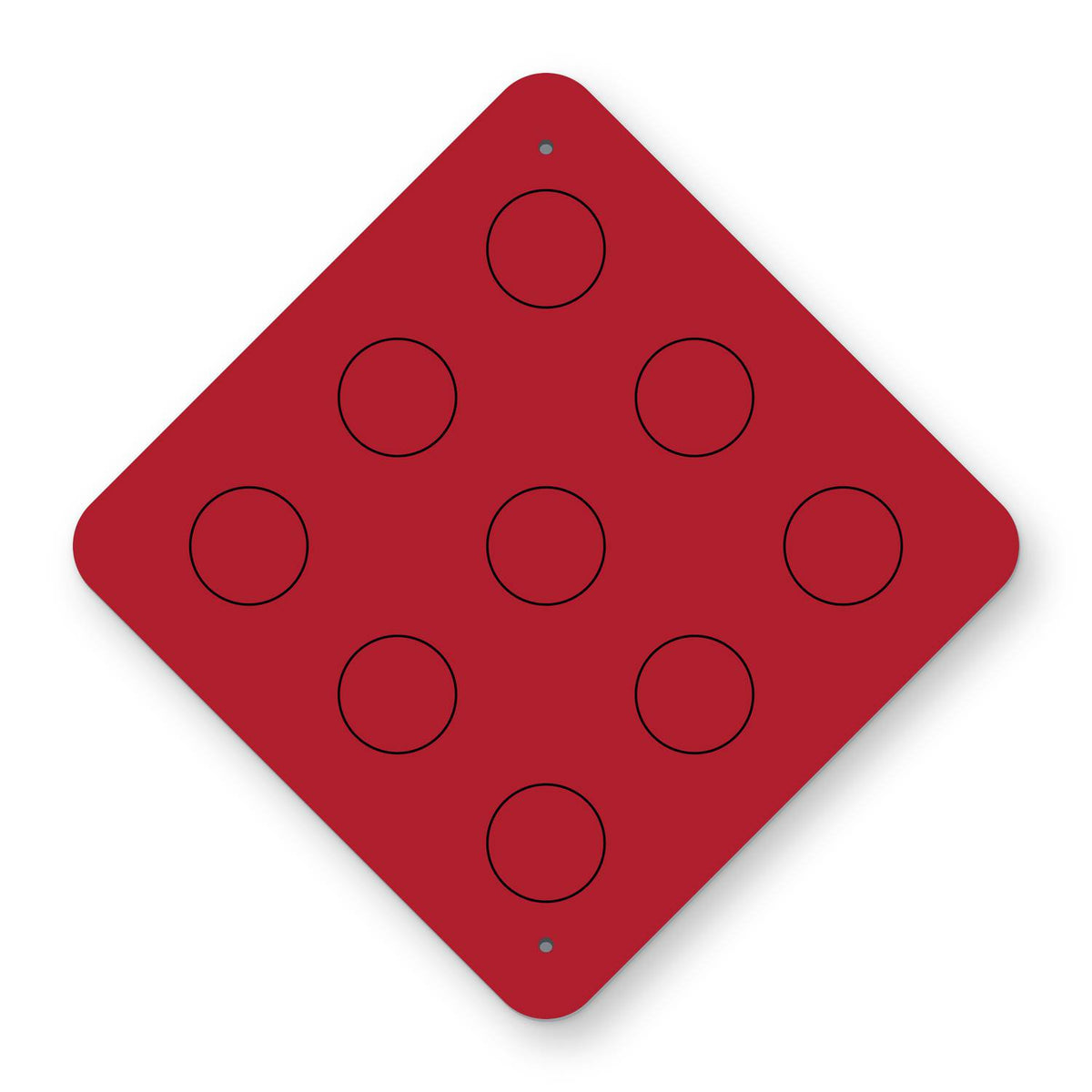 End of Road Marker OM4-1 - red diamond with nine round red reflectors