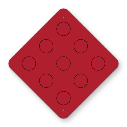 End of Road Marker OM4-1 - red diamond with nine round red reflectors