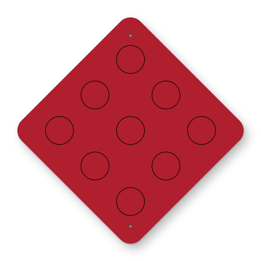 End of Road Marker OM4-1 - red diamond with nine round red reflectors
