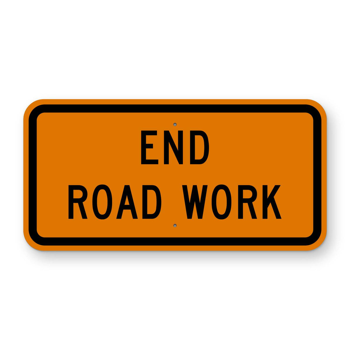 End Road Work Sign G20-2 - orange horizontal rectangle sign reading END ROAD WORK