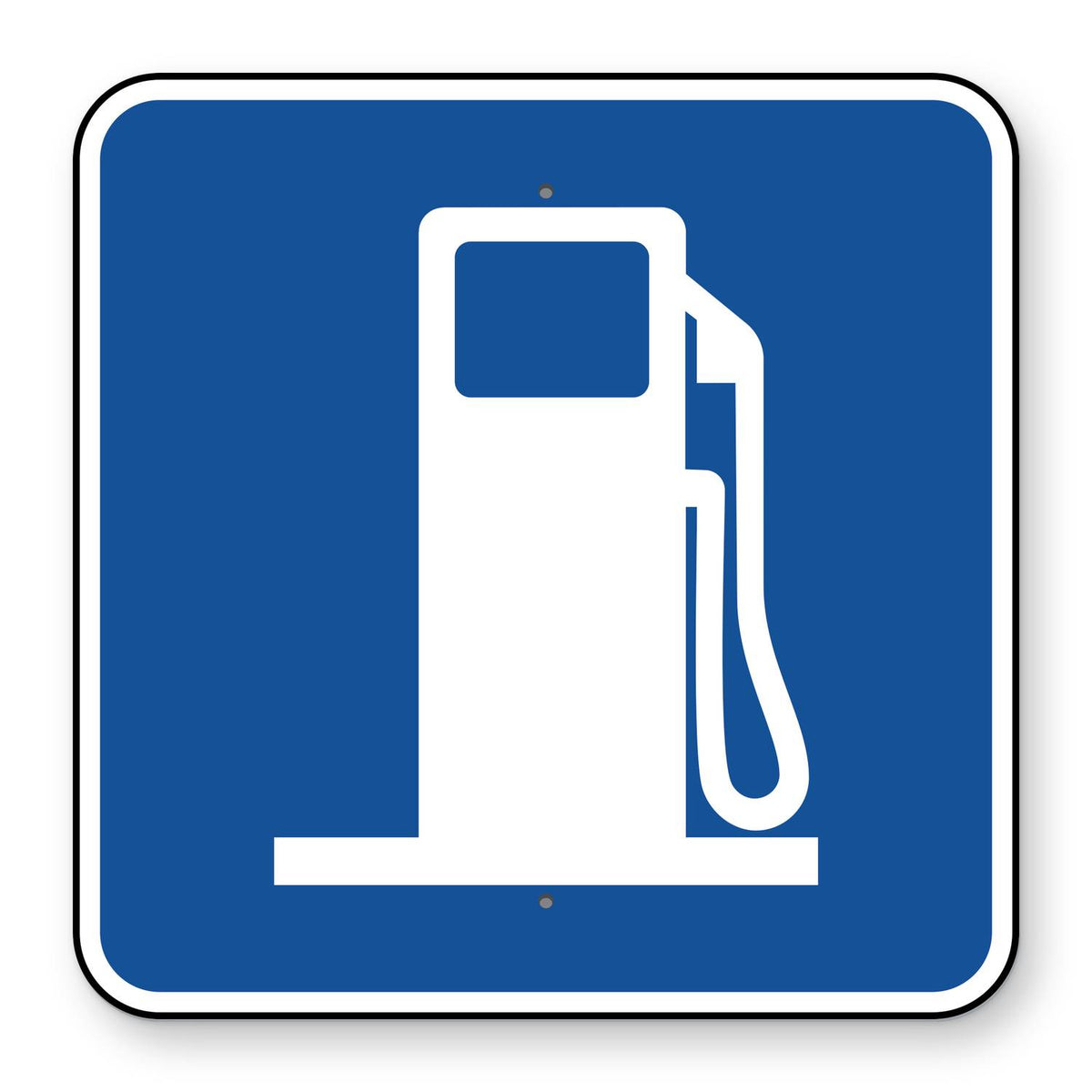 Gas Station Symbol Sign D9-7 - blue square sign with a white gas pump symbol