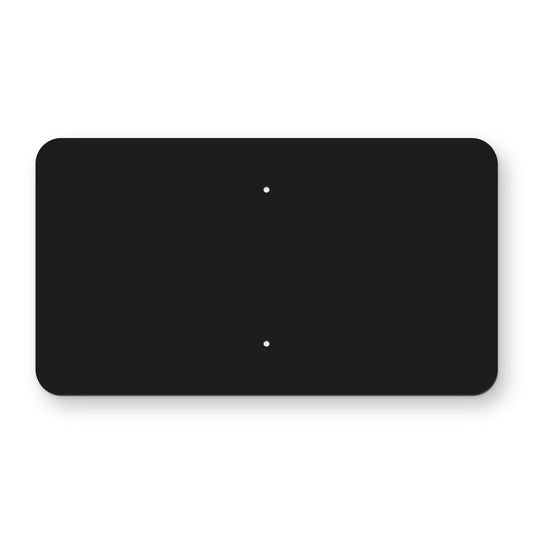 Horizontal Rectangle Aluminum Sign Frame - black rectangle plate with 2 holes that line up with a 24 x 12 in sign