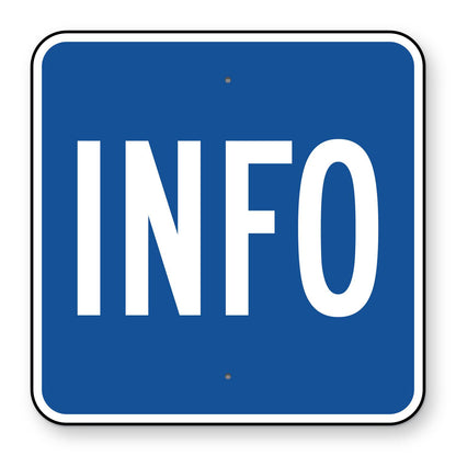 Information Sign D9-10 - blue square sign reading INFO in white letters
