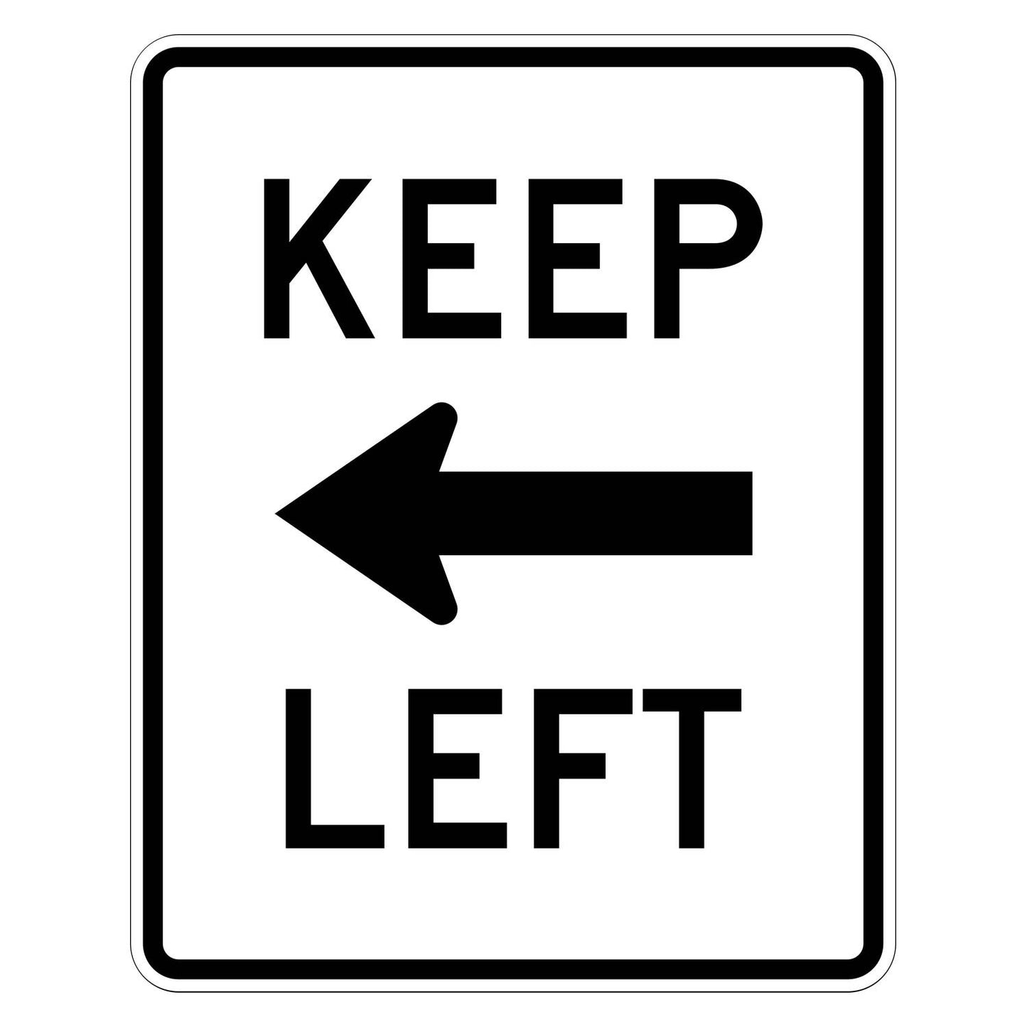 Keep Left with Arrow Sign R4-8a