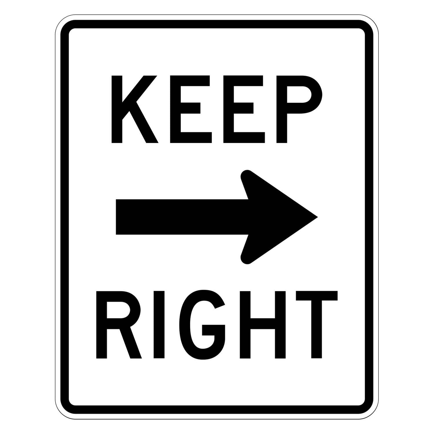 Keep Right with Arrow Sign R4-7a