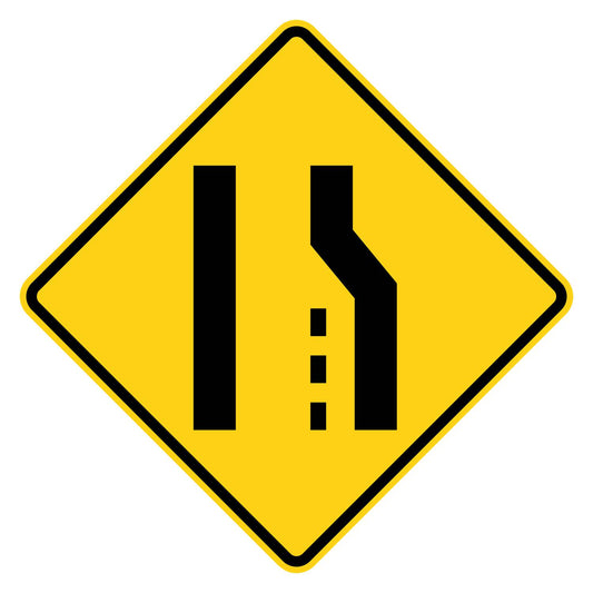 Lane Reduction Right Warning Sign W4-2R