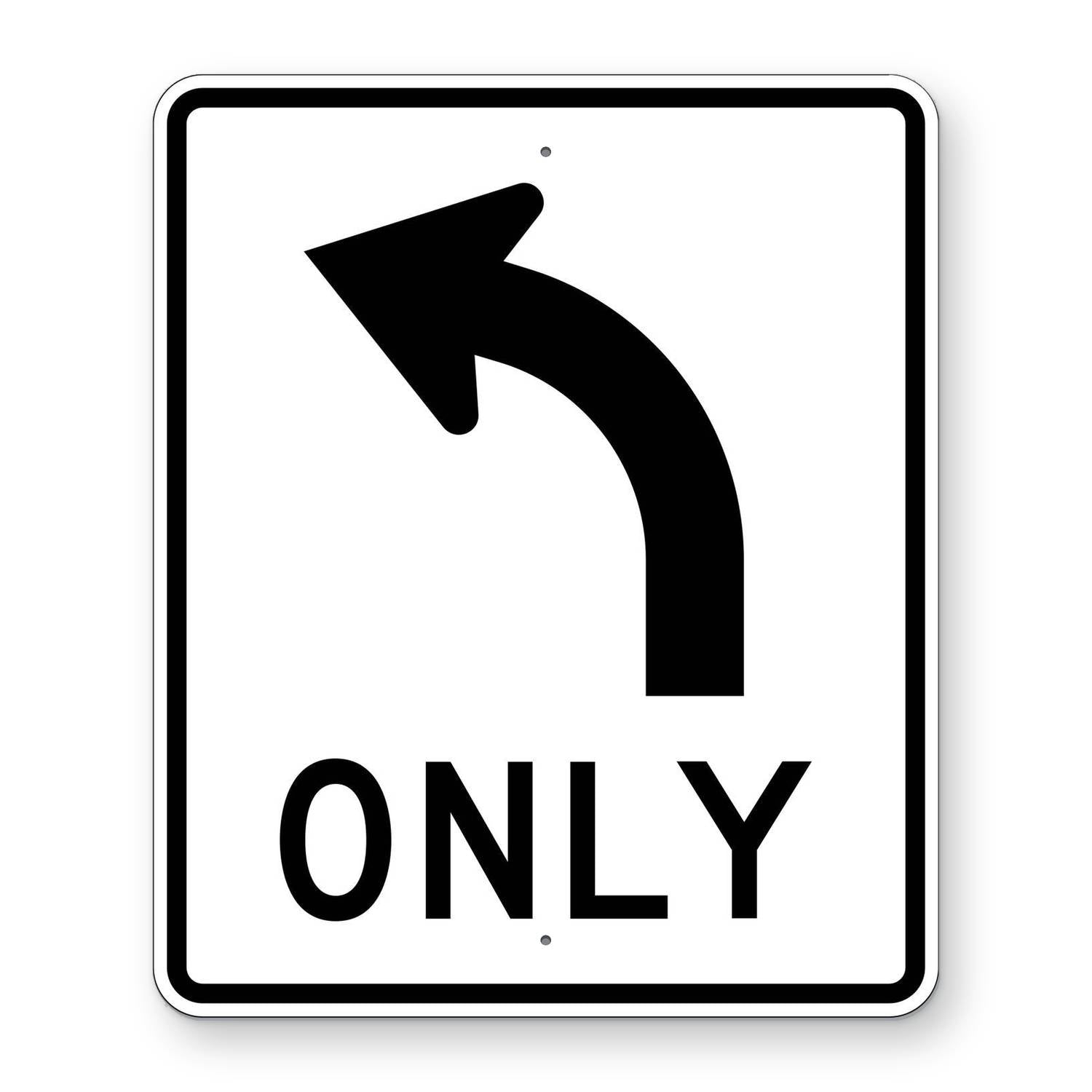 Mandatory Left Turn Only Arrow Symbol Sign R3-5L – Road Signs
