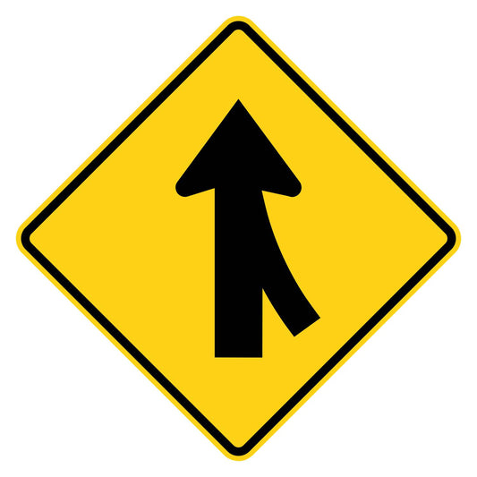 Merge Right Warning Sign W4-1R