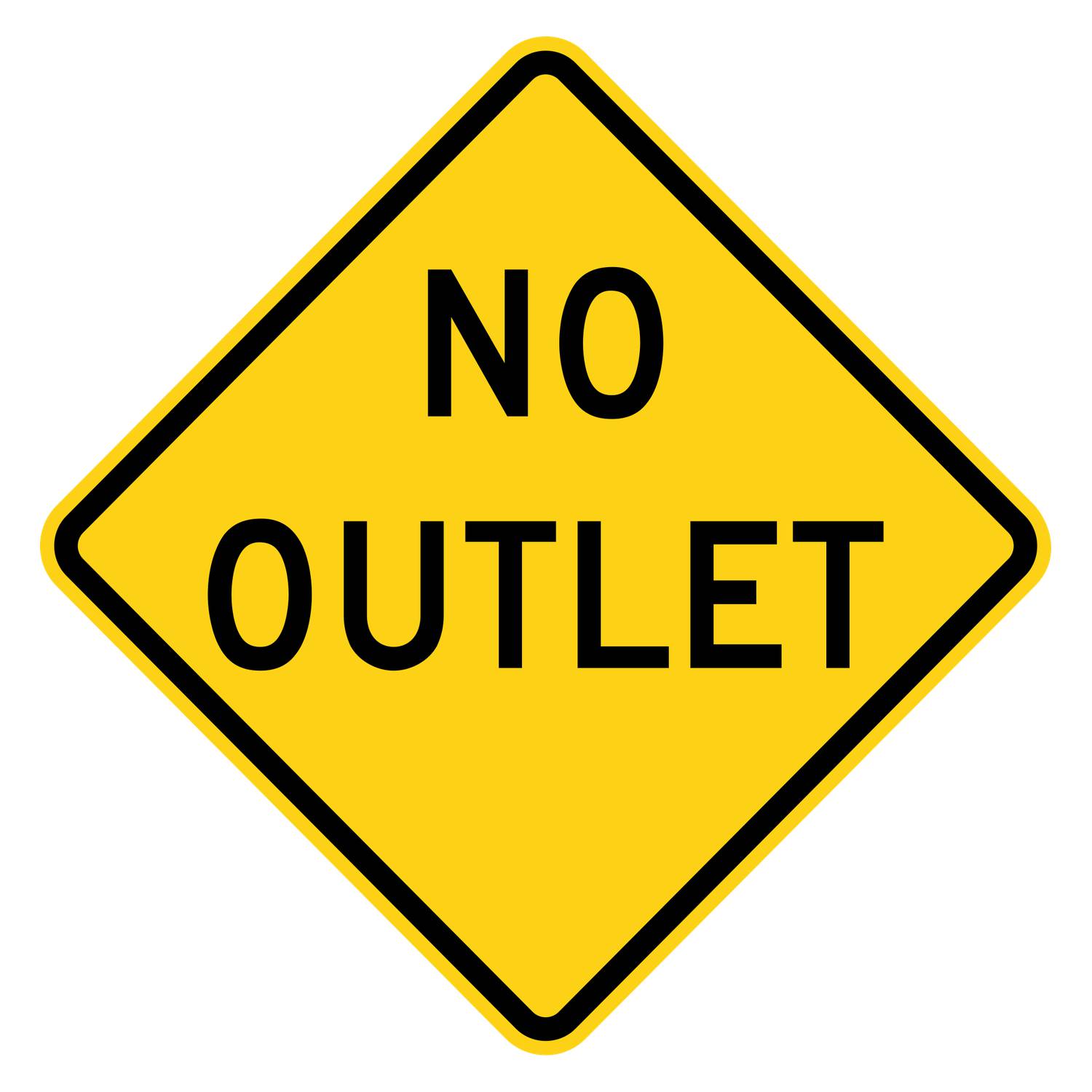 No Outlet Warning Sign W14-2