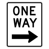 One Way with Right Arrow Sign R6-2R - white vertical rectangle sign reading ONE WAY above a black right arrow