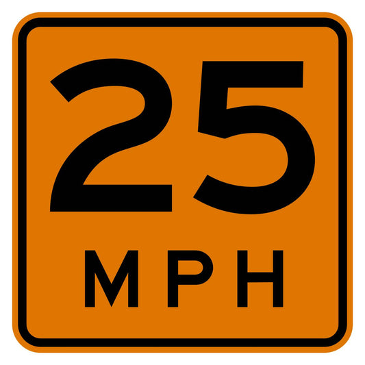 Construction Advisory Speed 25 MPH Plaque W13-1P