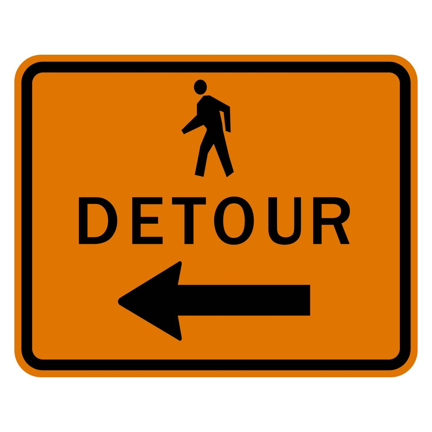 Pedestrian Detour Sign Left Arrow M4-9bL