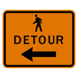 Pedestrian Detour Sign Left Arrow M4-9bL