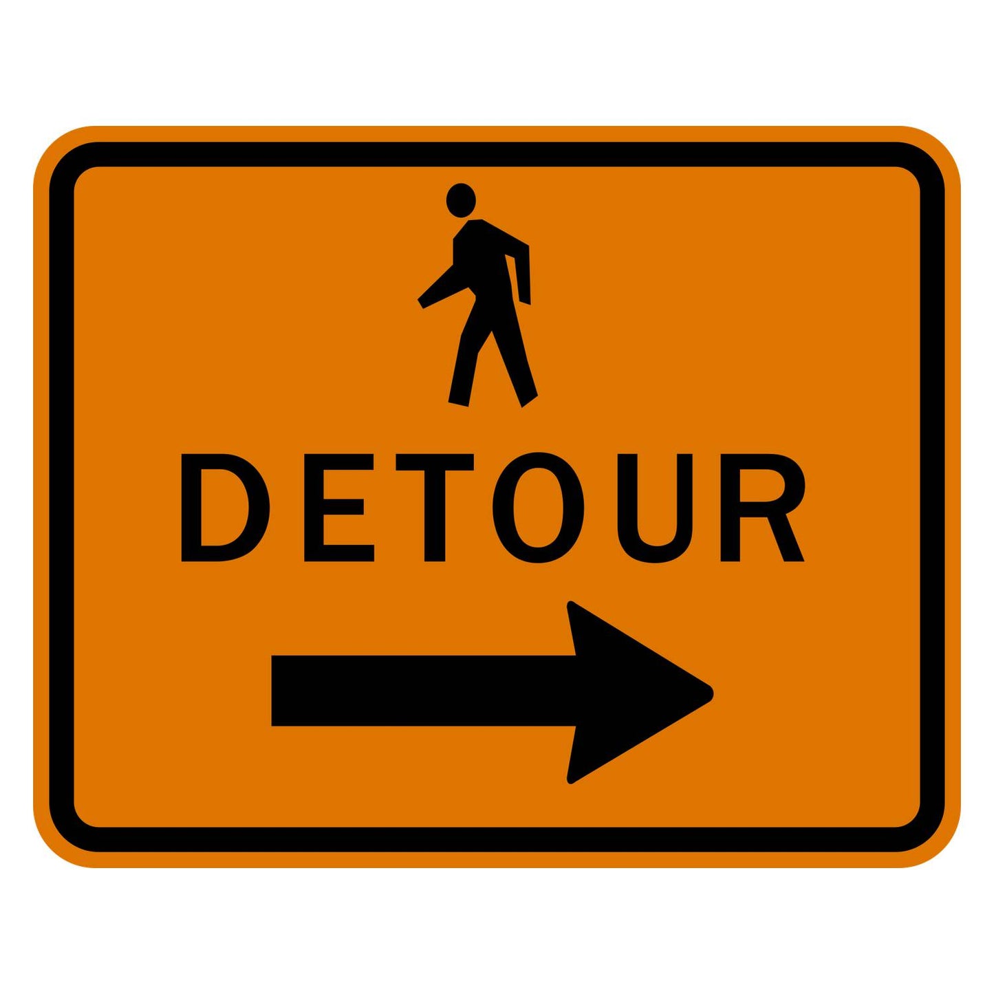 Pedestrian Detour Sign Right Arrow M4-9bR