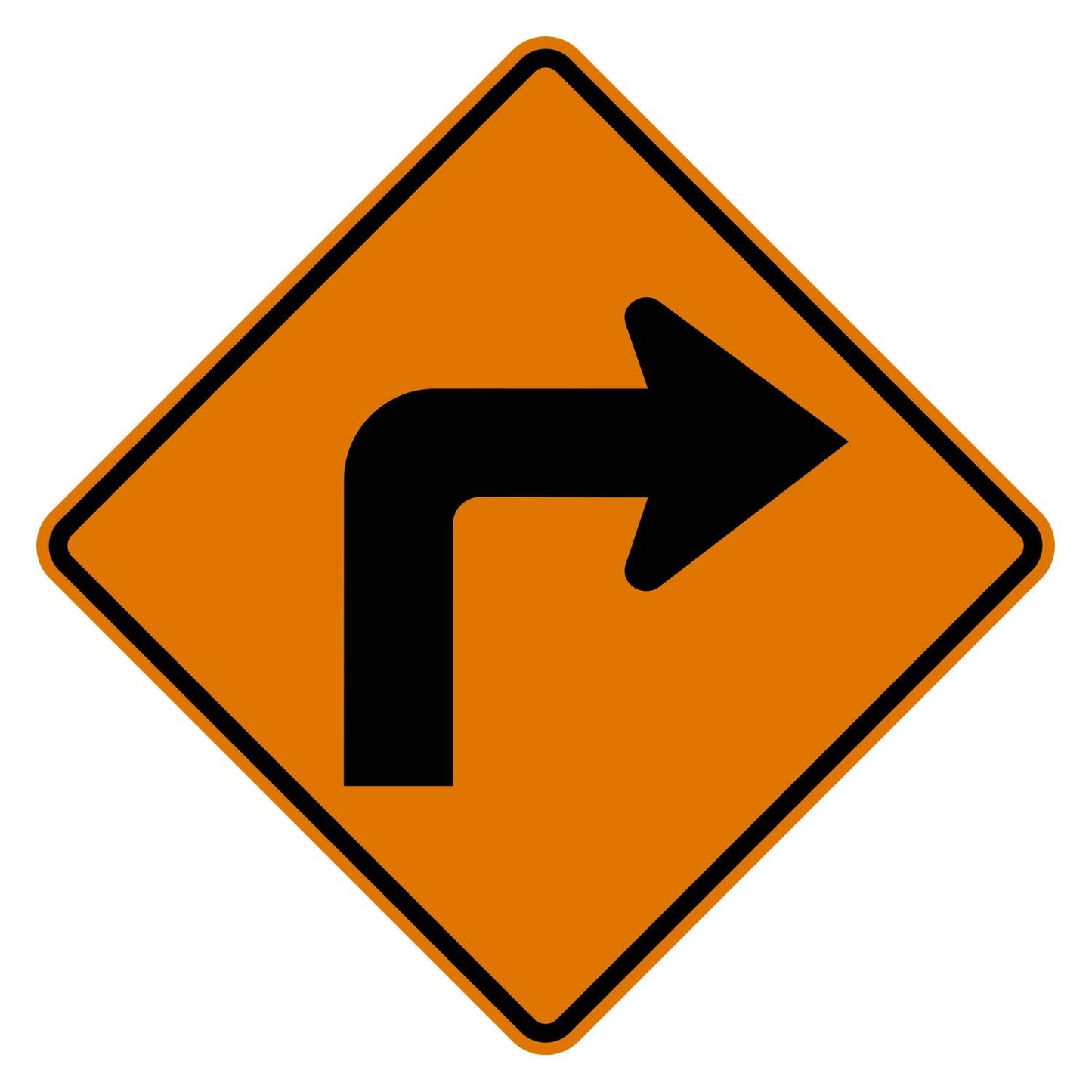 Right Turn Arrow Construction Sign W1-1R