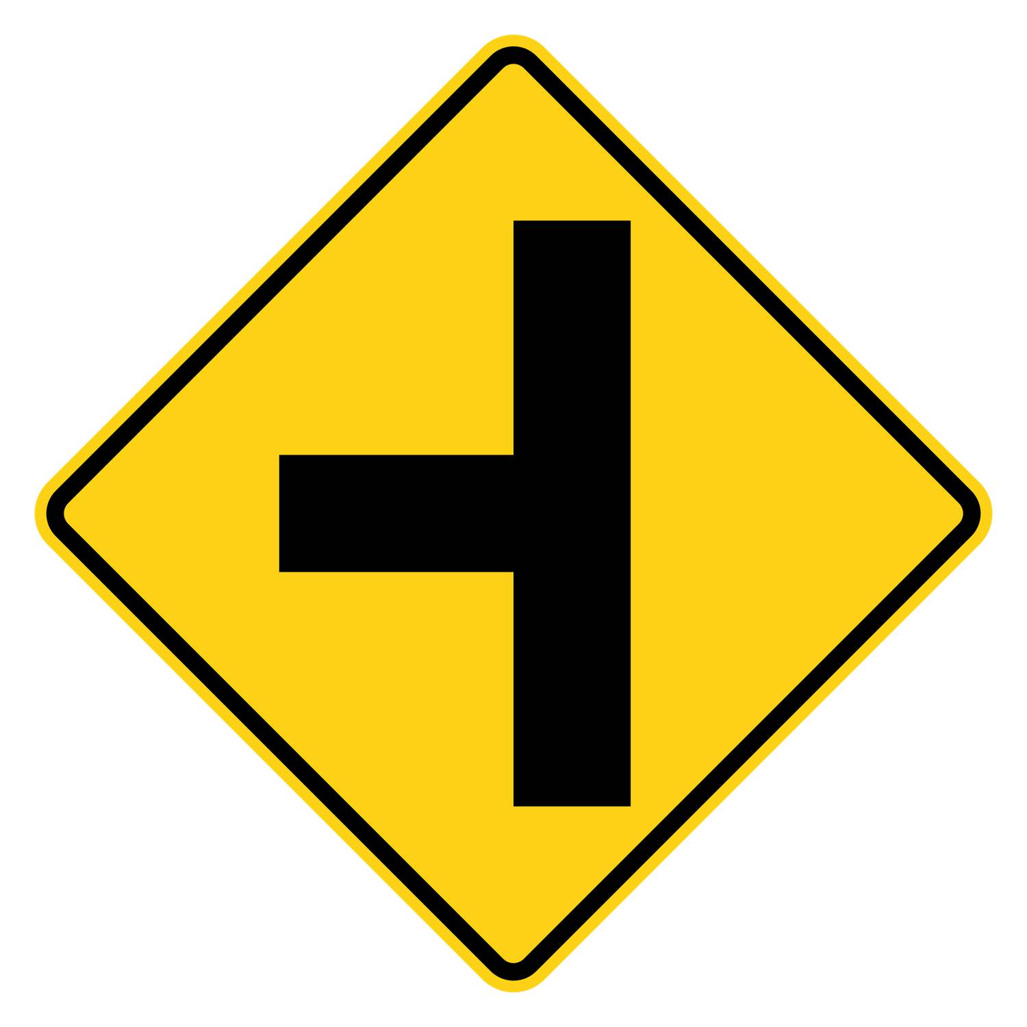 Side Road Left Warning Sign W2-2L