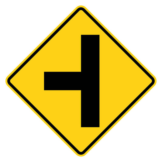 Side Road Left Warning Sign W2-2L