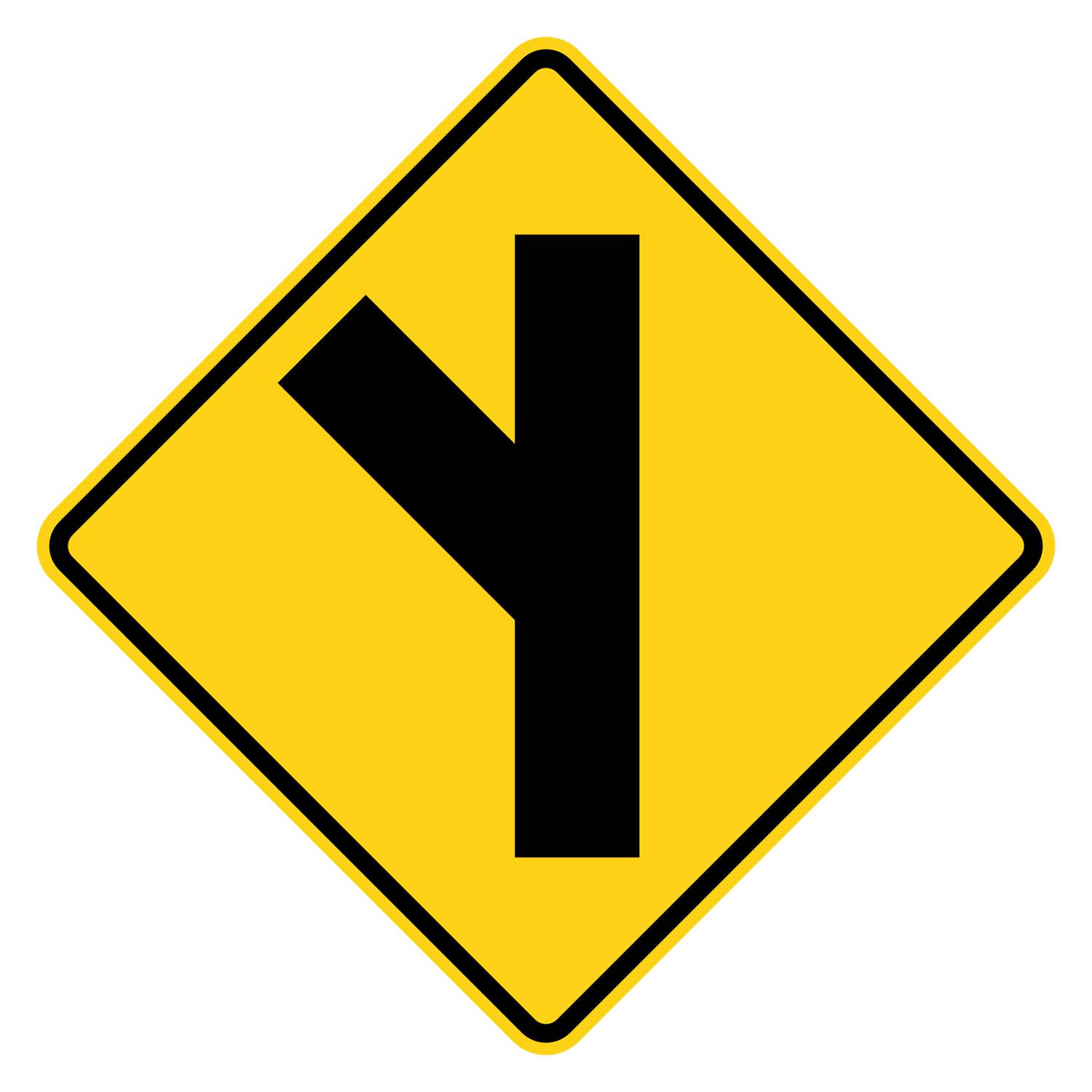 Side Road Oblique Left Warning Sign W2-3L