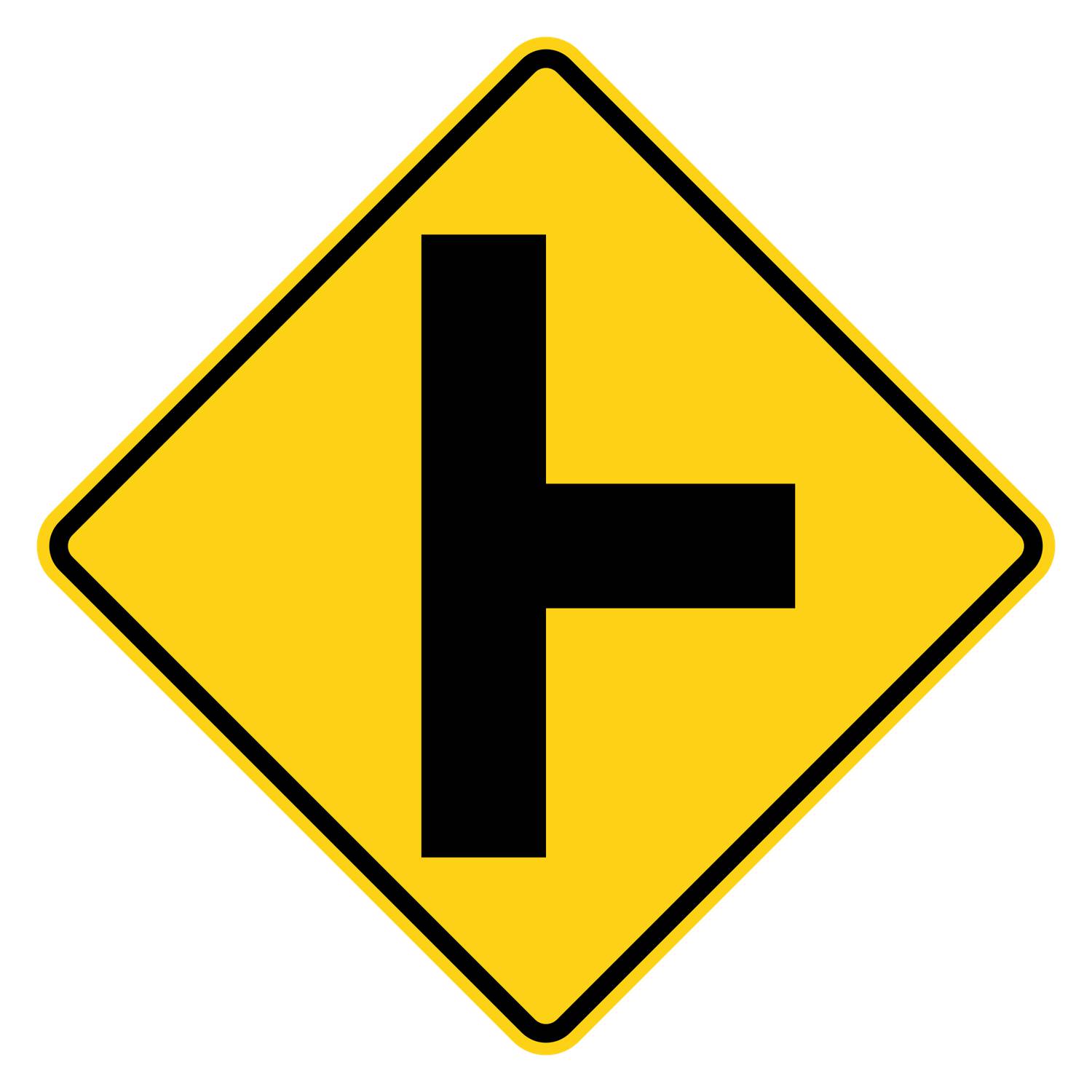 Side Road Right Warning Sign W2-2R
