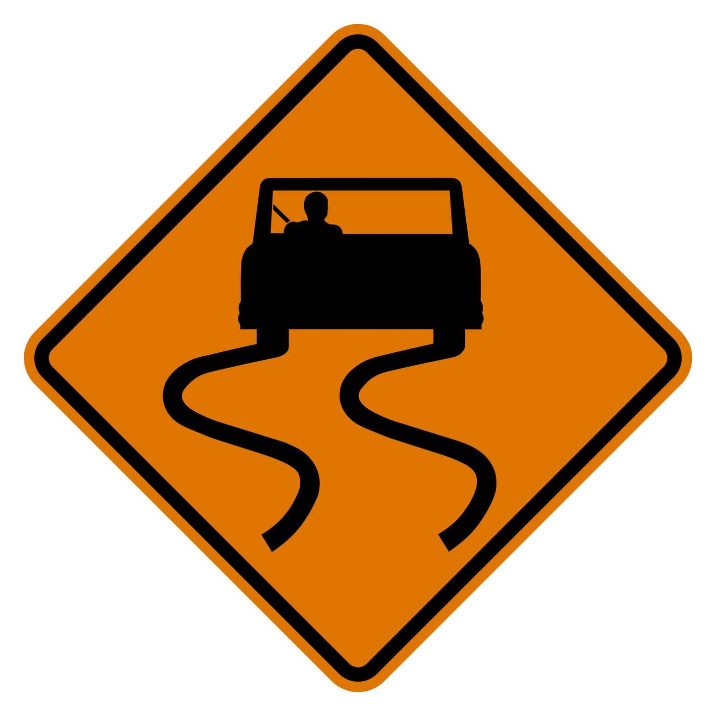 Slippery When Wet Construction Sign W8-5