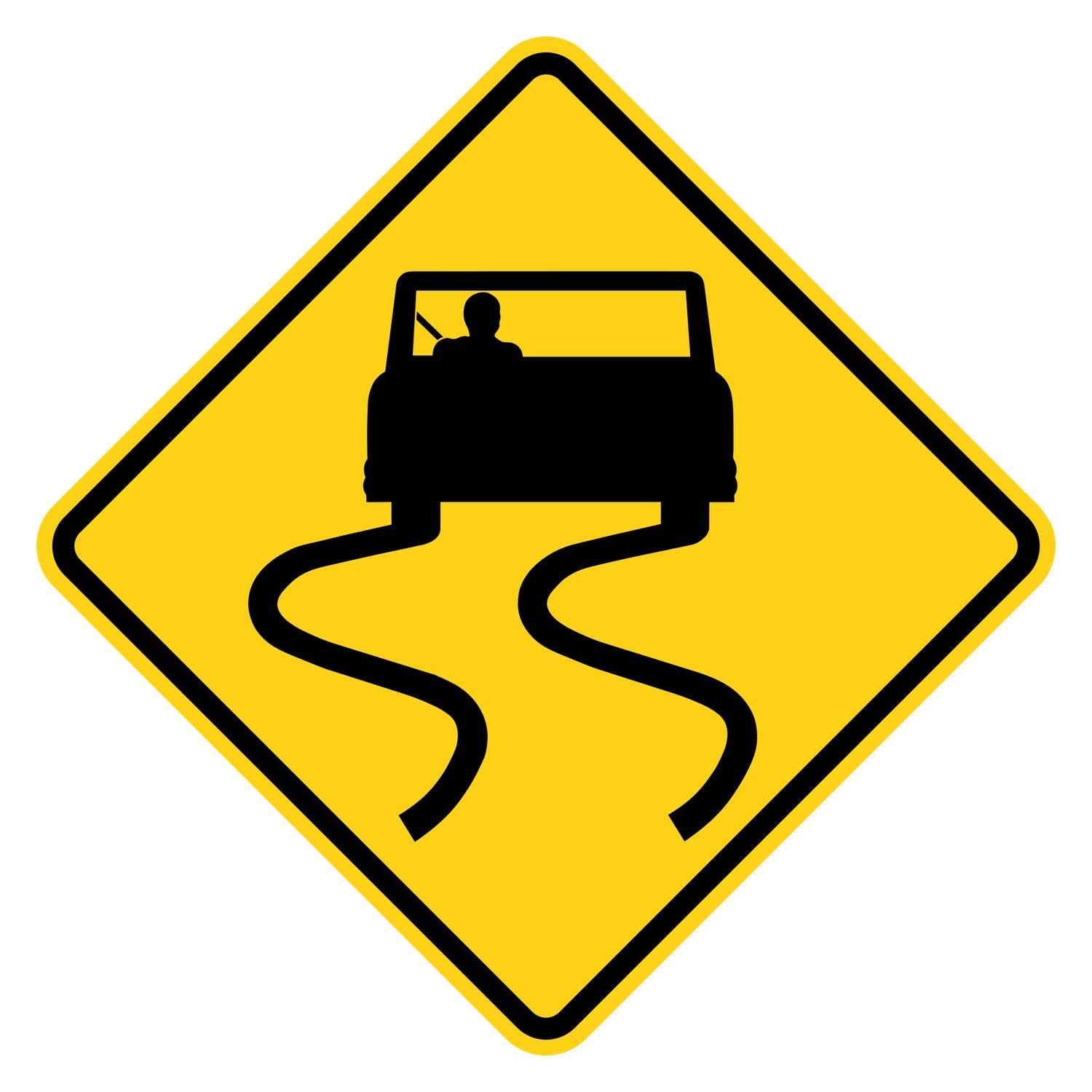 Slippery When Wet Warning Sign W8-5