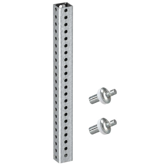 5-foot galvanized steel square sign post with 1.75-inch profile and two aluminum drive rivets with nylon washers.