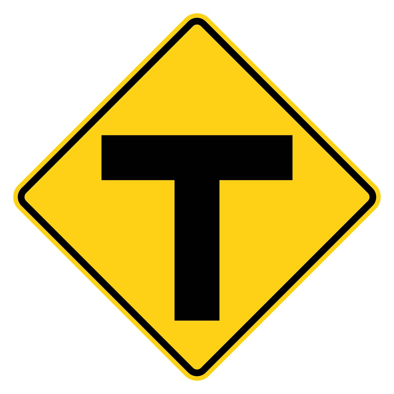 T Intersection Warning Sign W2-4