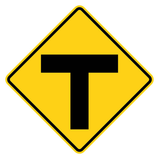 T Intersection Warning Sign W2-4