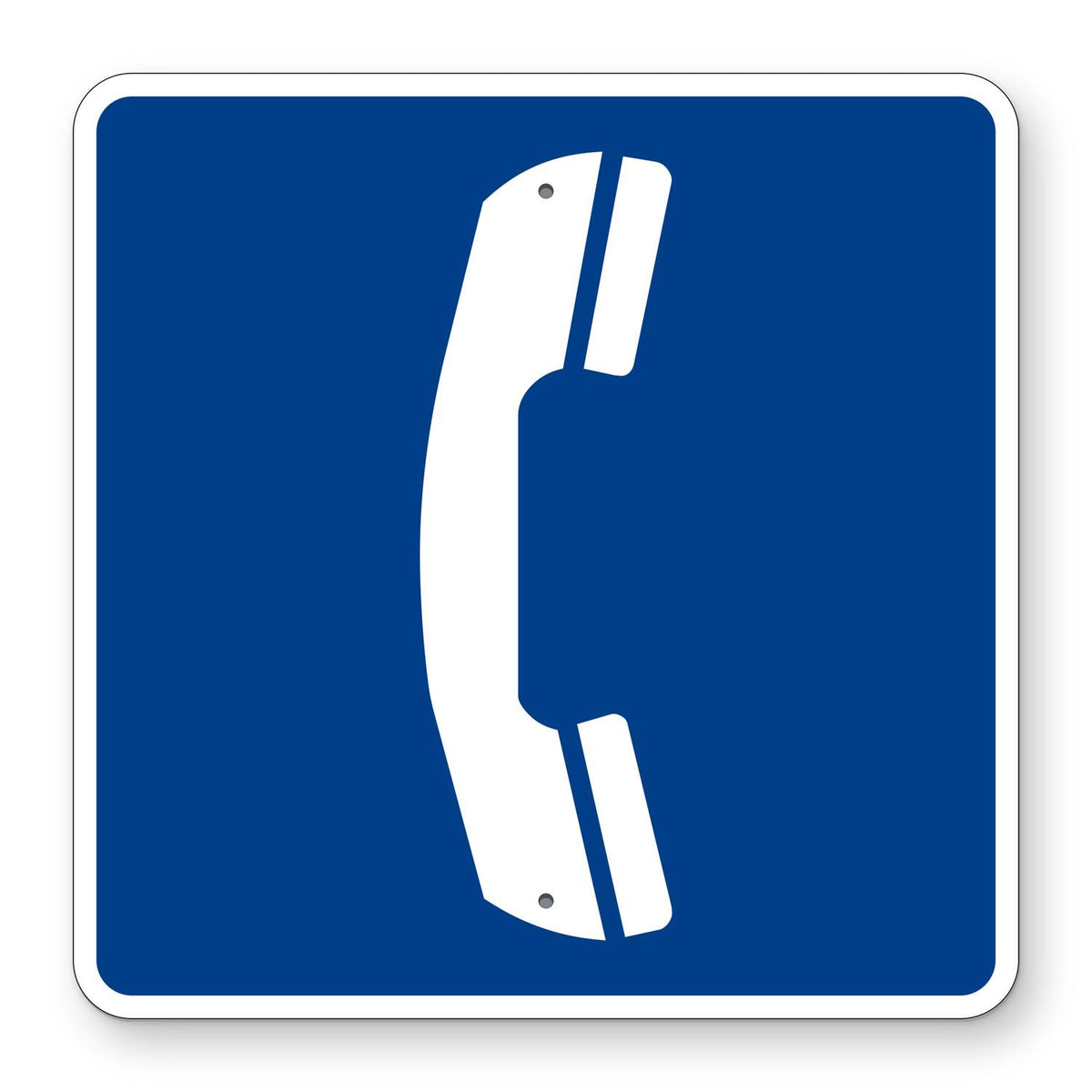 Telephone Symbol Sign D9-1 - blue square sign with a white telephone handset