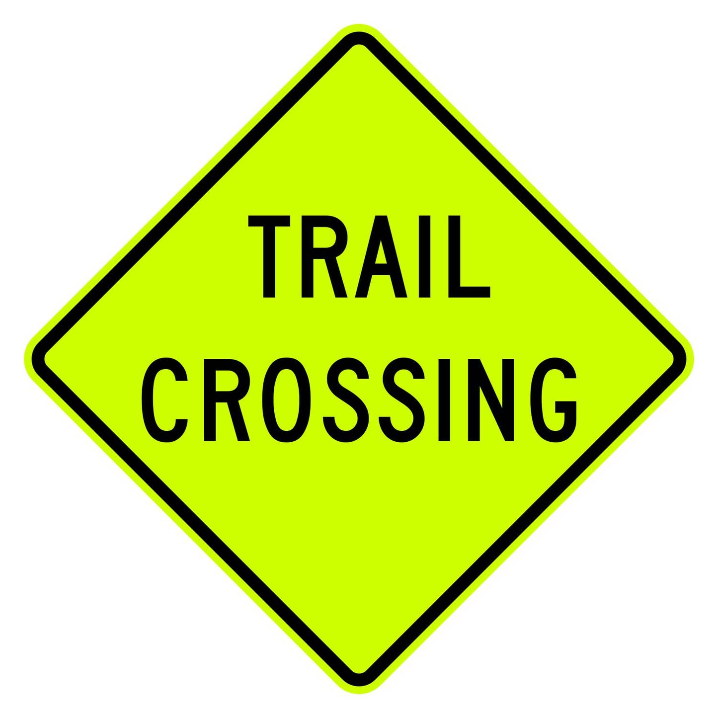 Trail Crossing Warning Sign W11-15A - DG3 Fluorescent Yellow-Green