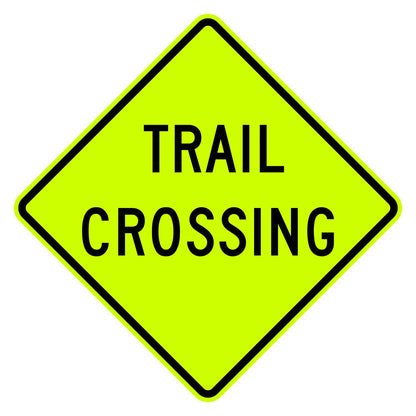 Trail Crossing Warning Sign W11-15A - DG3 Fluorescent Yellow-Green