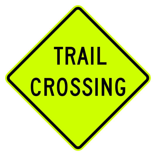Trail Crossing Warning Sign W11-15A - DG3 Fluorescent Yellow-Green