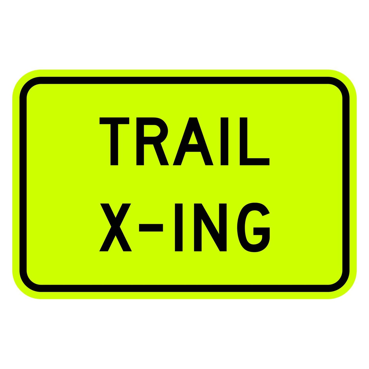 Trail X-ing Plaque W11-15P - DG3 Fluorescent Yellow-Green