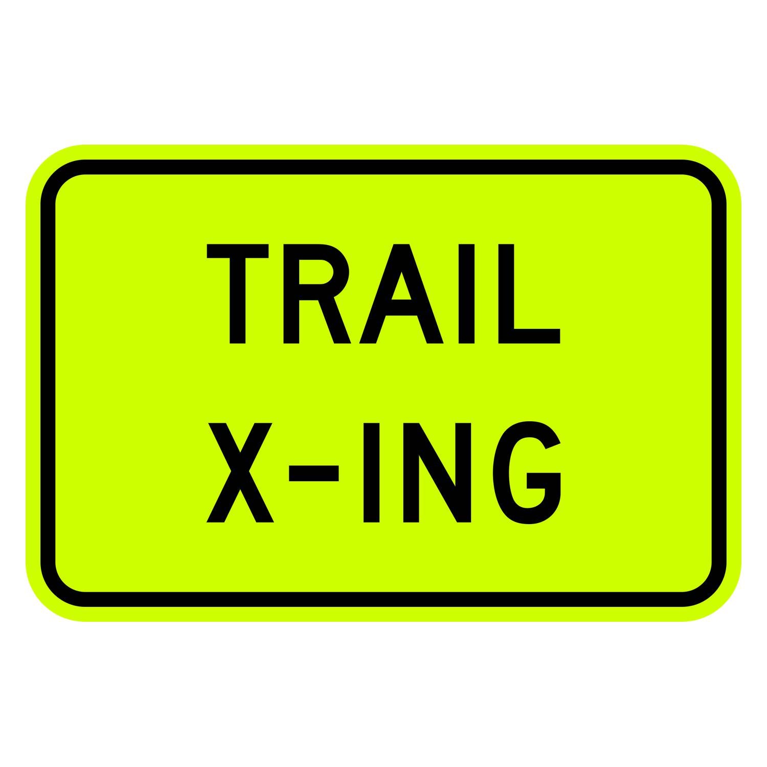 Trail X-ing Plaque W11-15P - DG3 Fluorescent Yellow-Green