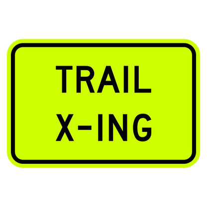 Trail X-ing Plaque W11-15P - DG3 Fluorescent Yellow-Green