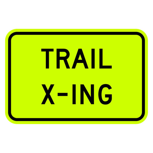 Trail X-ing Plaque W11-15P - DG3 Fluorescent Yellow-Green