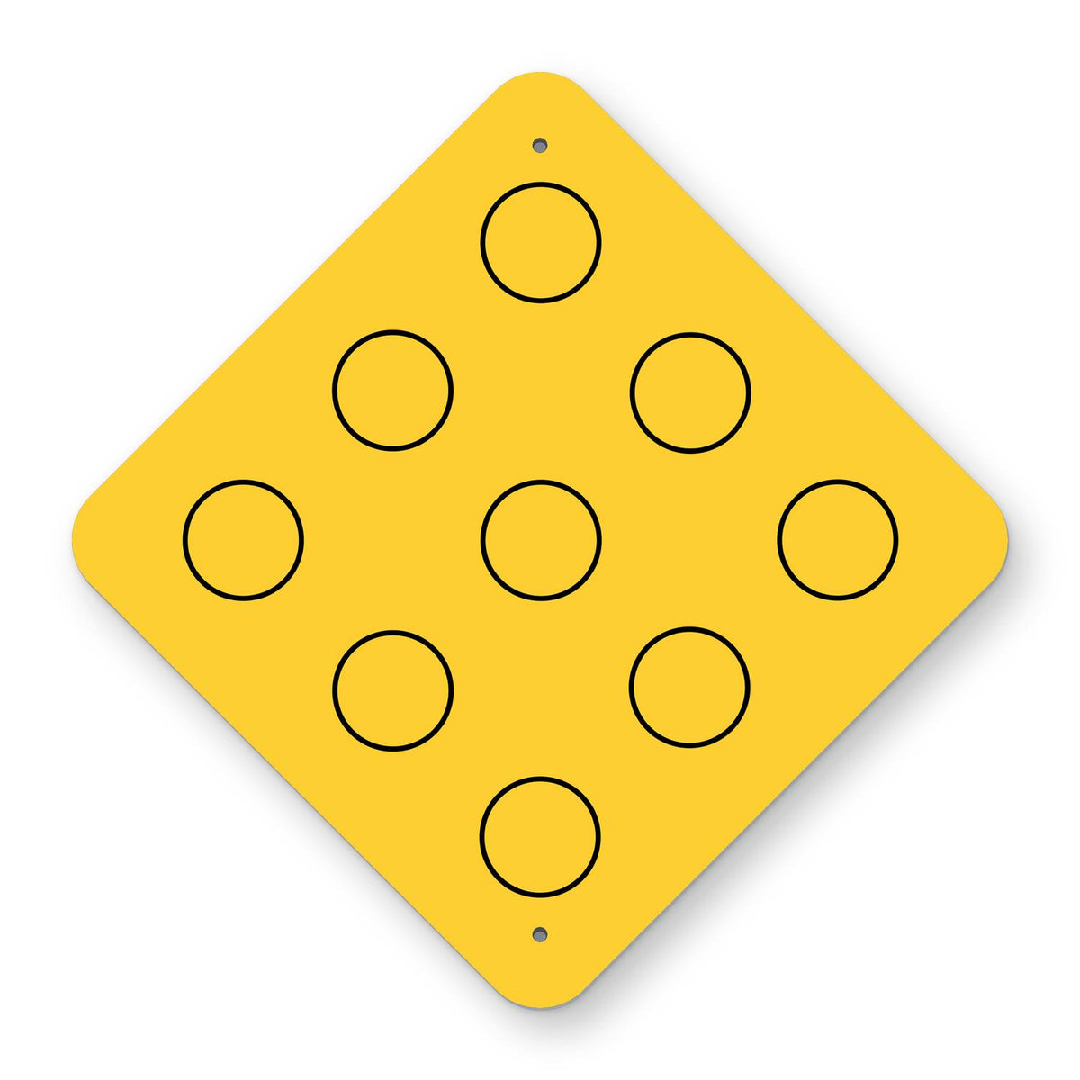 Type 1 Object Marker OM1-1 - yellow diamond with nine round yellow reflectors