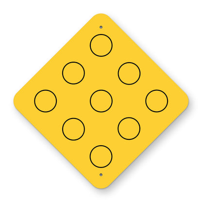 Type 1 Object Marker OM1-1 - yellow diamond with nine round yellow reflectors