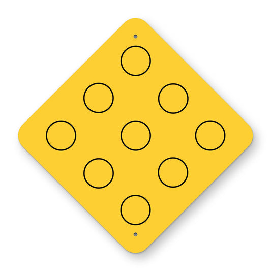 Type 1 Object Marker OM1-1 - yellow diamond with nine round yellow reflectors