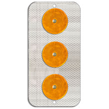 Type 2 Object Marker OM2-1V - white vertical panel with three yellow reflectors in a column