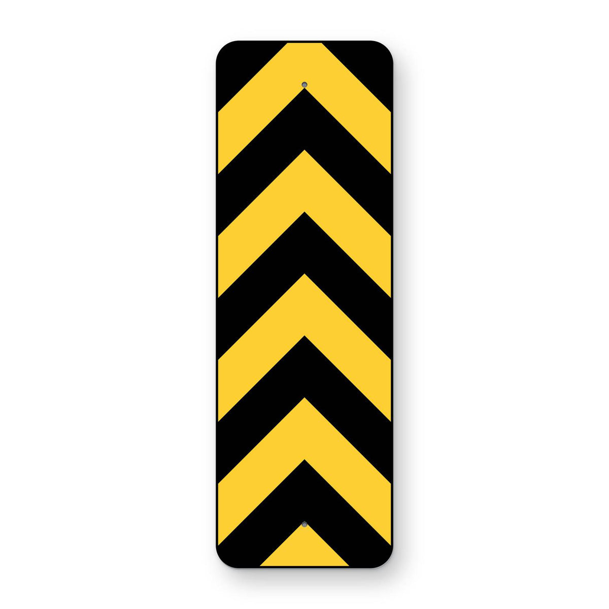 Type 3 Object Marker Center OM3-C - yellow and black chevron stripes pointing up
